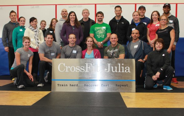 CrossFit Goal Setting. I'm the bald guy in the back. Amundson is the baldly in the front.