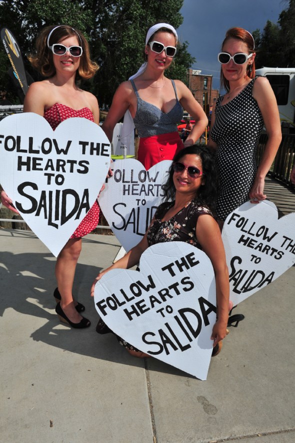 Entertainment awaited the riders in most towns, like these dancers in Salida.